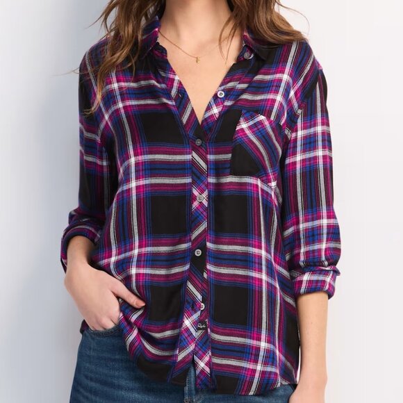 Rails Hunter Electric Blue Plaid Shirt - Picture 1 of 8